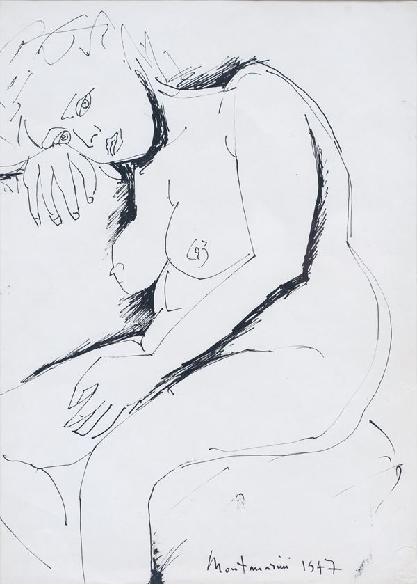 Luigi Montanarini - Nudo femminile seduto