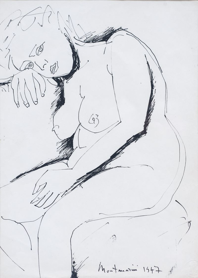 Luigi Montanarini - Nudo Femminile Seduto