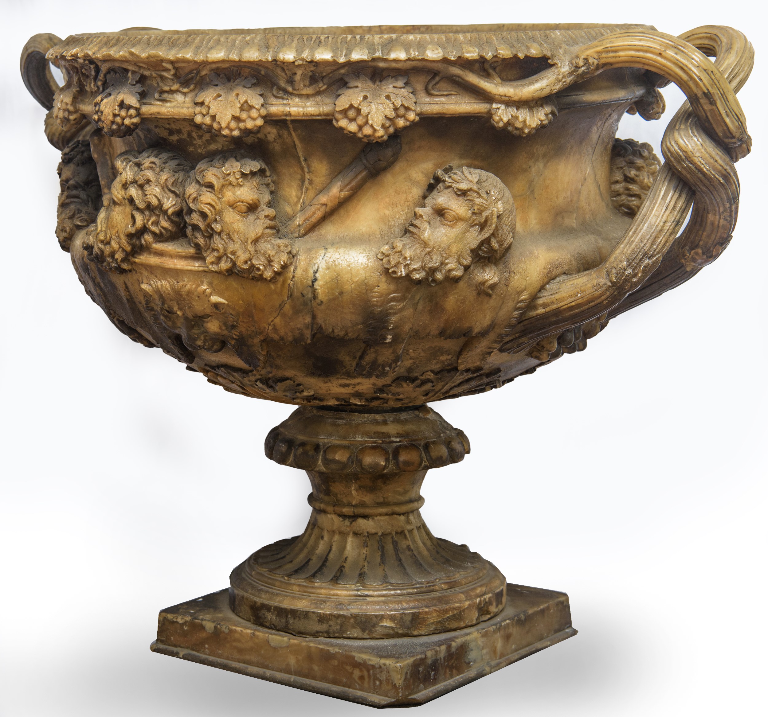 Monumentale vaso in alabastro scolpito