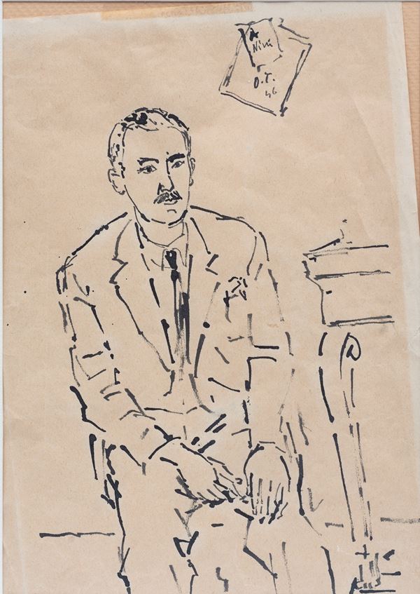 Orfeo Tamburi - Ritratto di uomo seduto