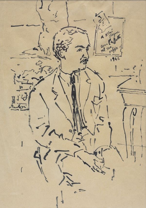 Orfeo Tamburi - Ritratto di uomo di profilo