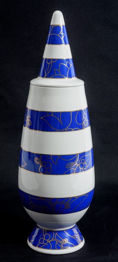 Vaso con coperchio in porcellana, 39 cm, 1992