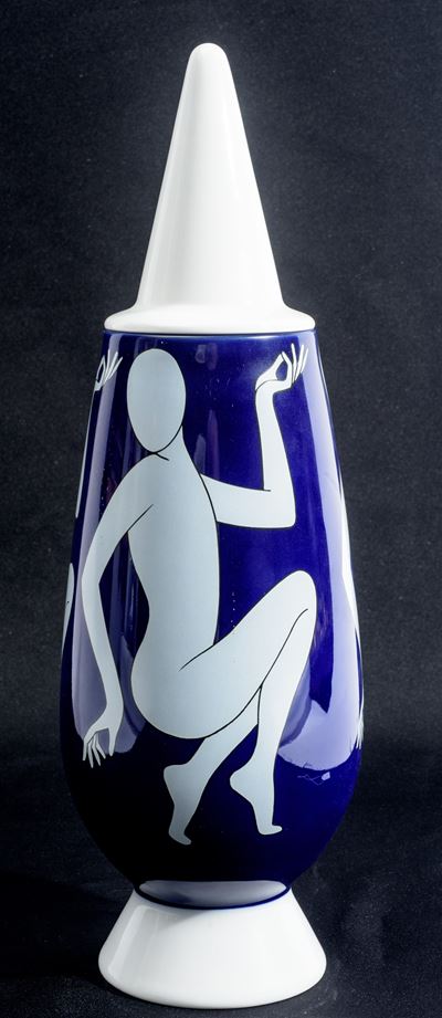 Vaso con coperchio “100% Make-up”, porcellana