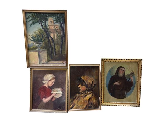 Set di quattro dipinti