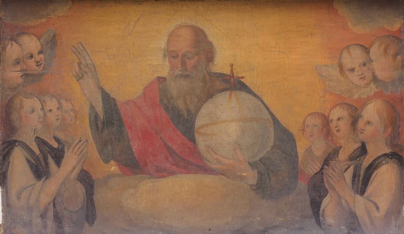 Dio Padre benedicente tra angeli e cherubini