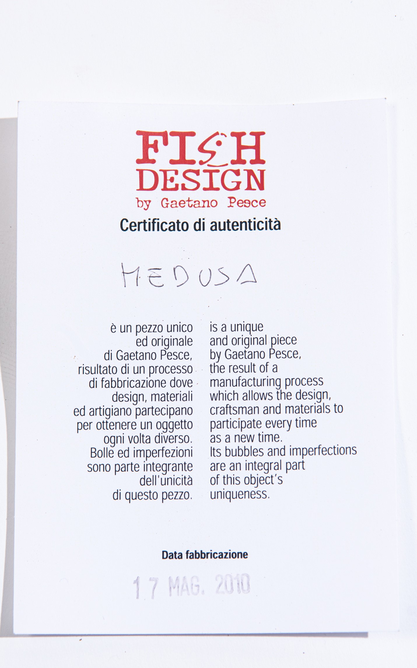 Gaetano Pesce - Vaso mod. 'Medusa', resina, 36,5 x 23 cm, 2010