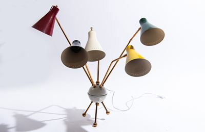 Applique mod. Sputnik, alluminio colorato, anni '50