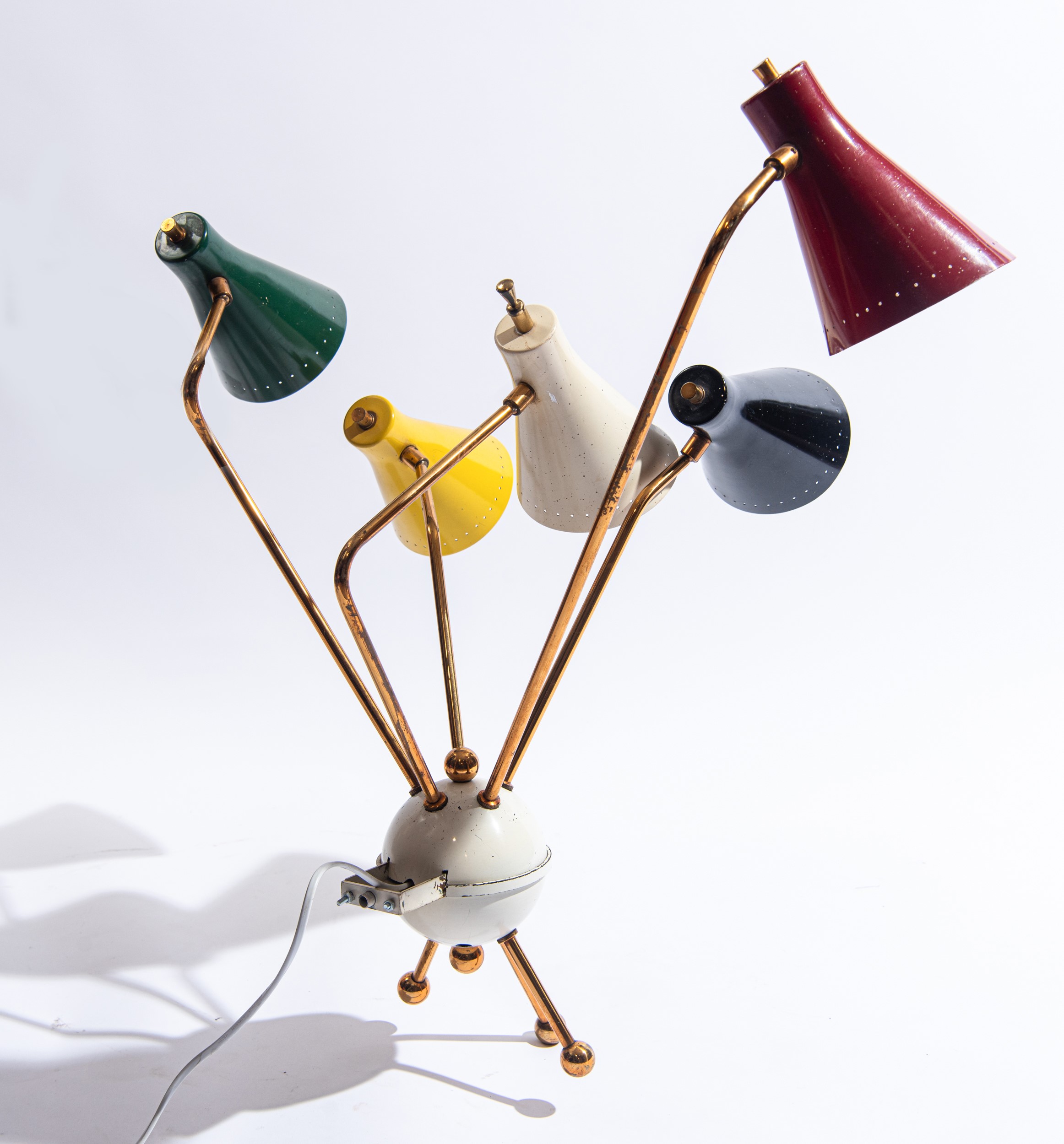 M. Kobis & R. Lorence - Applique mod. Sputnik, alluminio colorato, anni '50