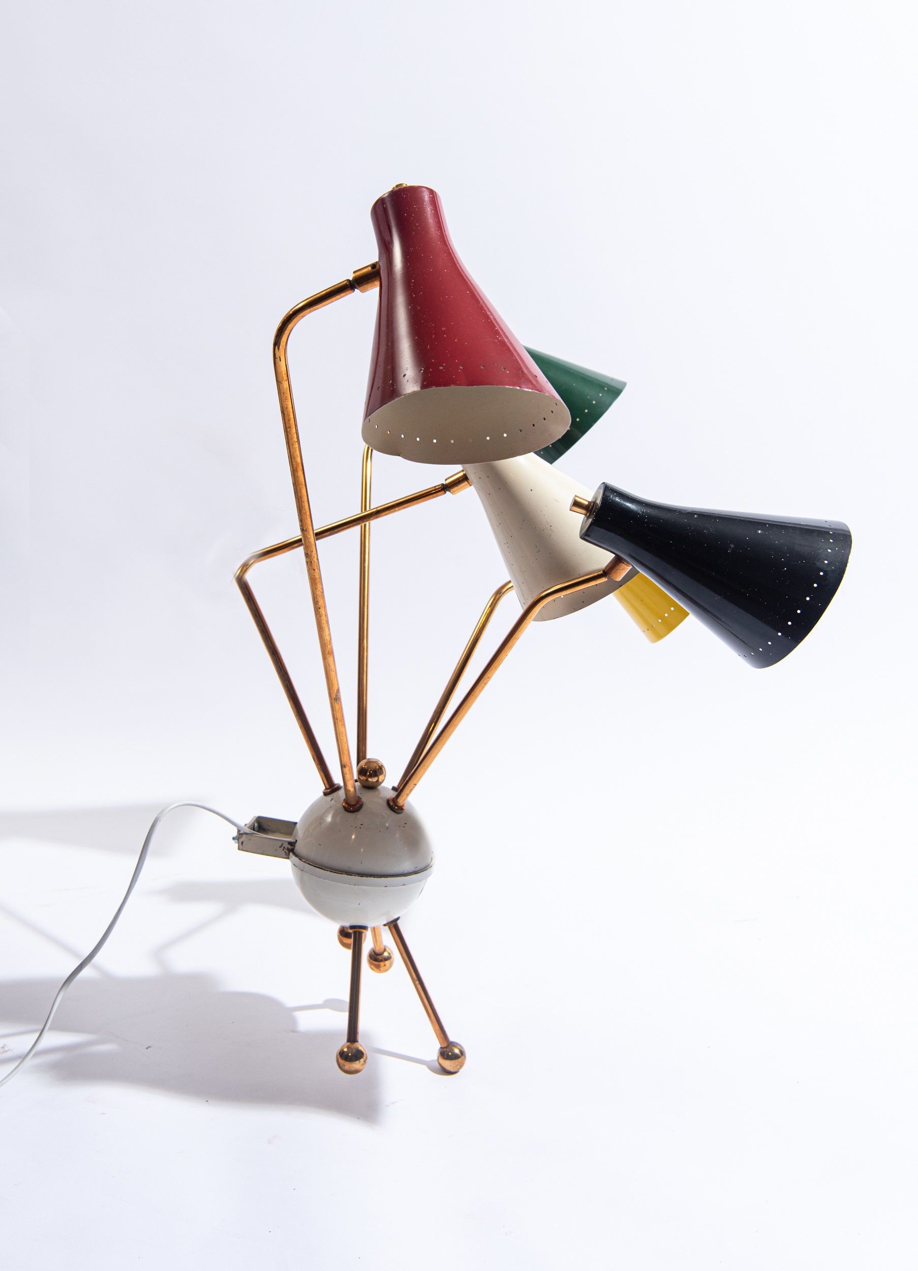 M. Kobis & R. Lorence - Applique mod. Sputnik, alluminio colorato, anni '50