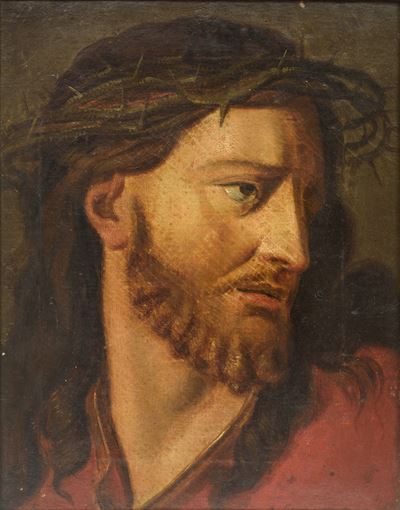 Scuola italiana, Cristo con la corona di spine, olio su tela
