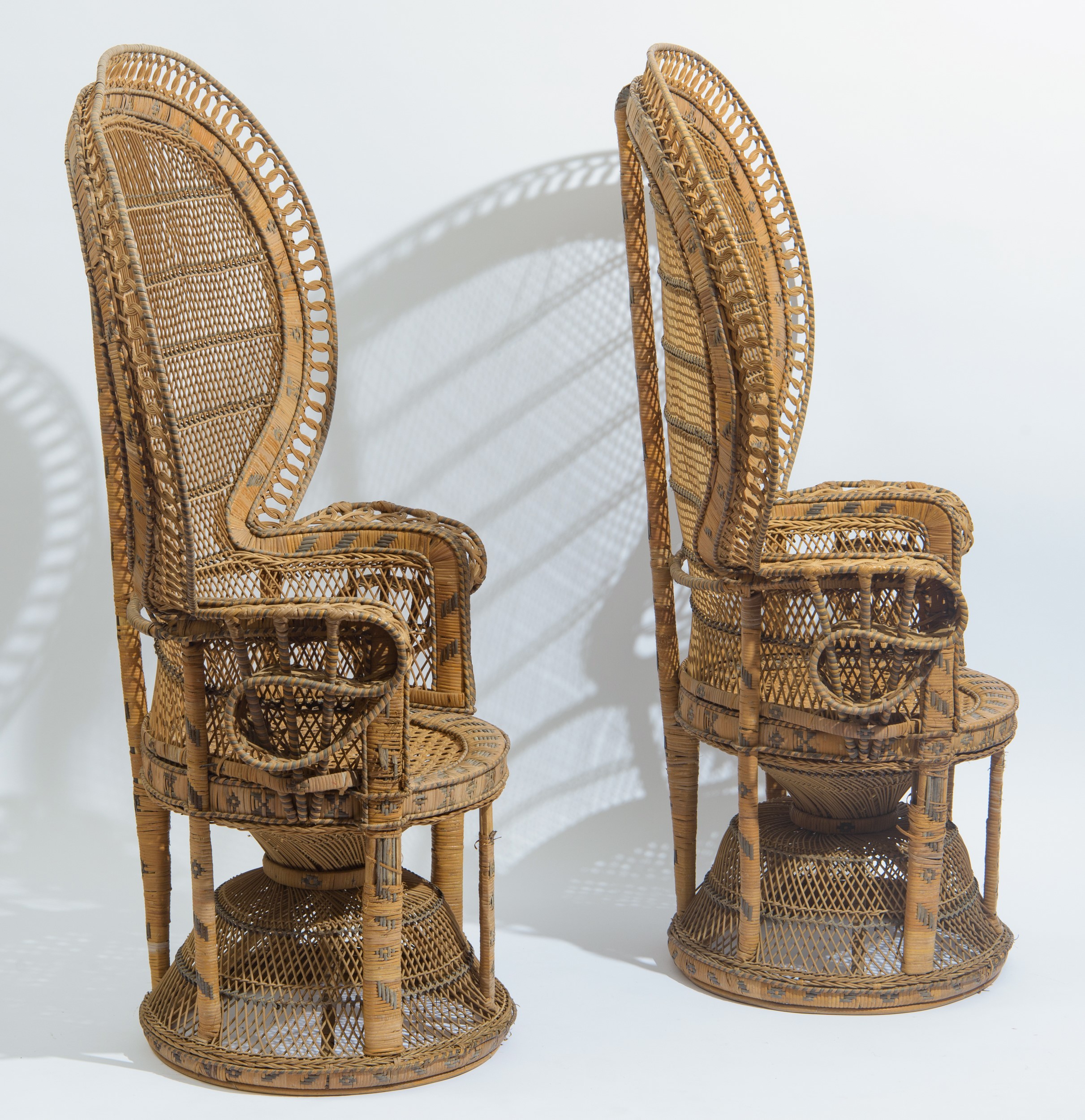 Coppia di poltrone modello "Peacock"