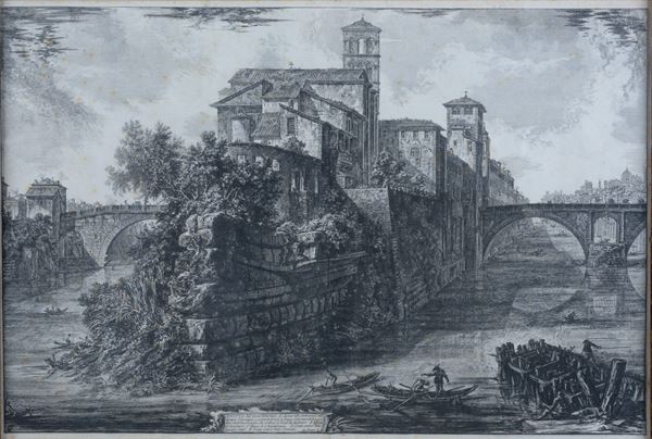 Giovanni Battista  Piranesi - Veduta dell'Isola Tiberina