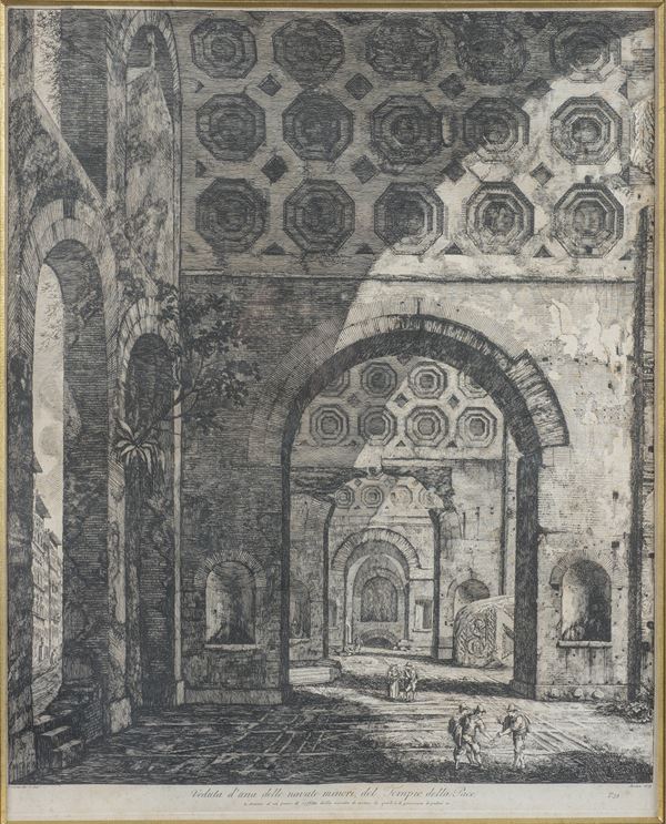 Luigi  Rossini - Veduta di una delle navate minori del Tempio della Pace