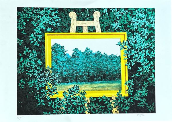 Ren&#233; Magritte : La cascade  - litografia offset - Auction Affordable art of the 20th century  - DAMS Casa d'Aste