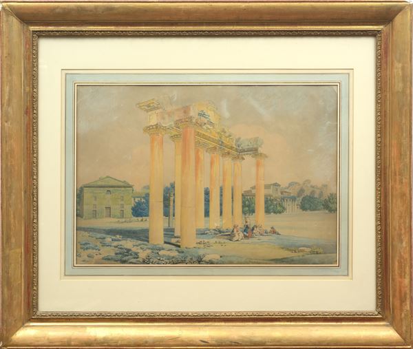 Paesaggio con rovine classiche