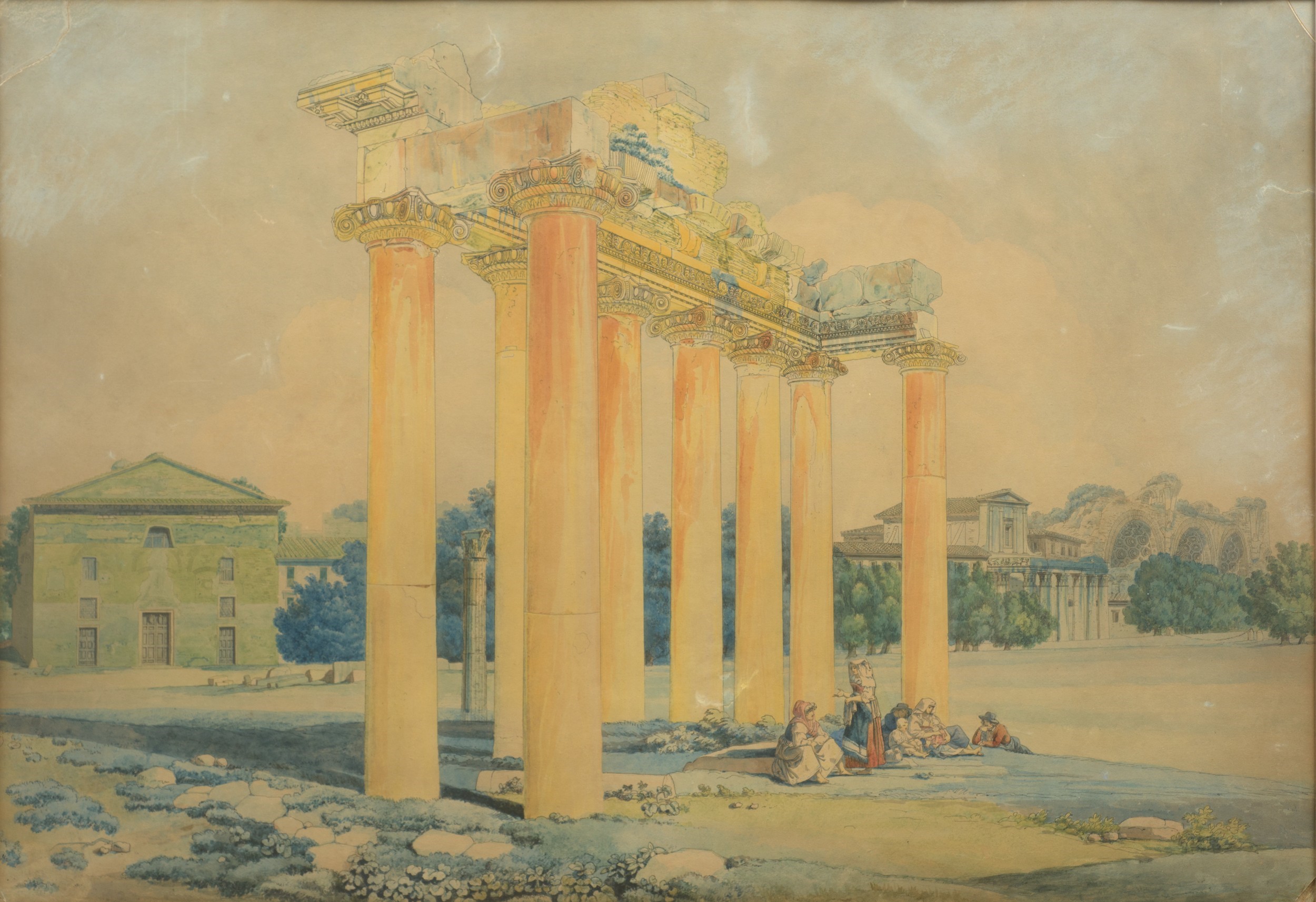 Paesaggio con rovine classiche