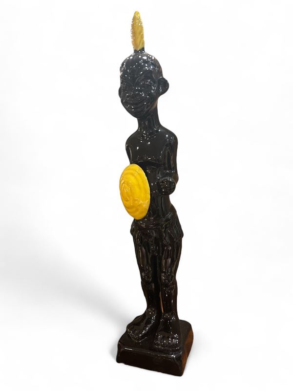 Scultura di indigeno  (XX secolo)  - ceramica dipinta - Auction Affordable art of the 20th century  - DAMS Casa d'Aste