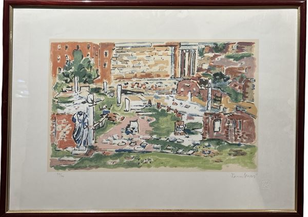 Orfeo Tamburi : Foro romano  (1975)  - serigrafia - Auction Affordable art of the 20th century  - DAMS Casa d'Aste
