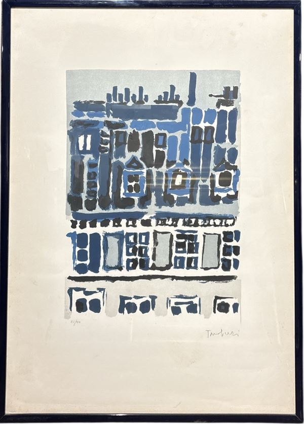 Orfeo Tamburi : Facciate di Parigi  - serigrafia - Auction Affordable art of the 20th century  - DAMS Casa d'Aste