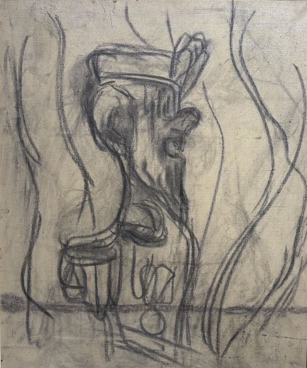 Giovanni Stradone : Il generale  (1962)  - carboncino su tela - Auction Affordable art of the 20th century  - DAMS Casa d'Aste