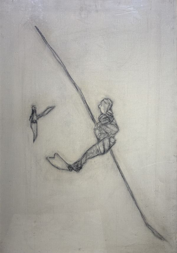 Giovanni Stradone : Sonnambulo  (1974)  - carboncino su tela - Auction Affordable art of the 20th century  - DAMS Casa d'Aste