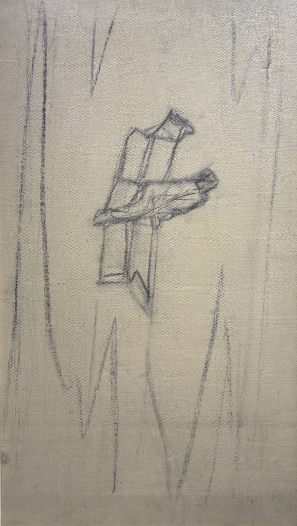 Giovanni Stradone : Alla deriva n. 1  (1964)  - carboncino su tela - Auction Affordable art of the 20th century  - DAMS Casa d'Aste
