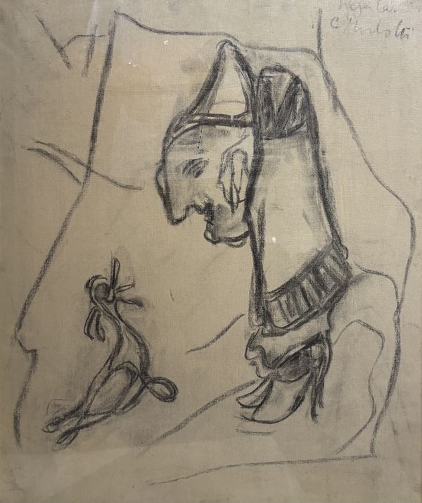 Giovanni Stradone : Pensando a Morlotti  (1966)  - carboncino su tela - Auction Affordable art of the 20th century  - DAMS Casa d'Aste