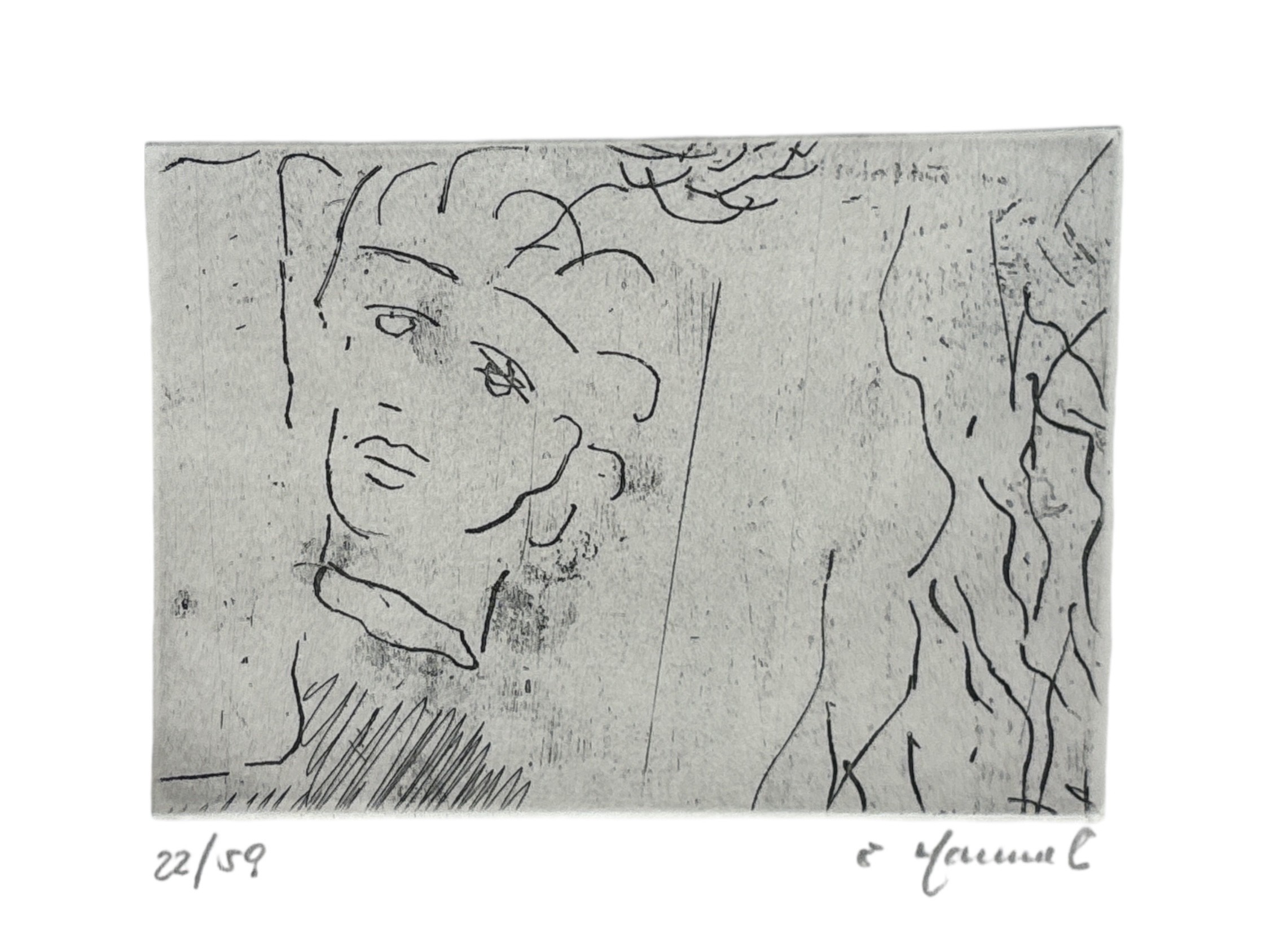 Coppia di litografie, “Volto” e “Profilo” (es. n. 22/59 e 13/59)