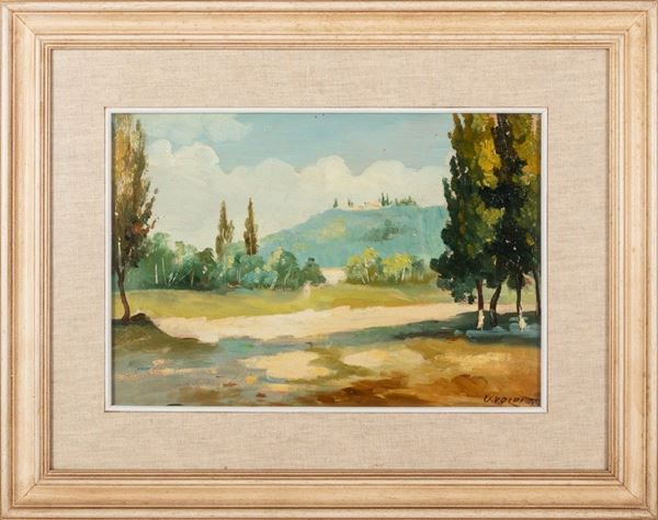 Paesaggio con colline ed alberi