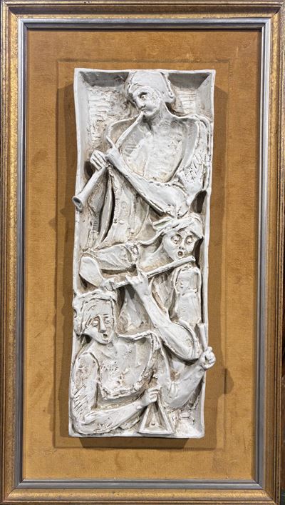 Bassorilievo raffigurante “Suonatori”, ceramica, XX secolo