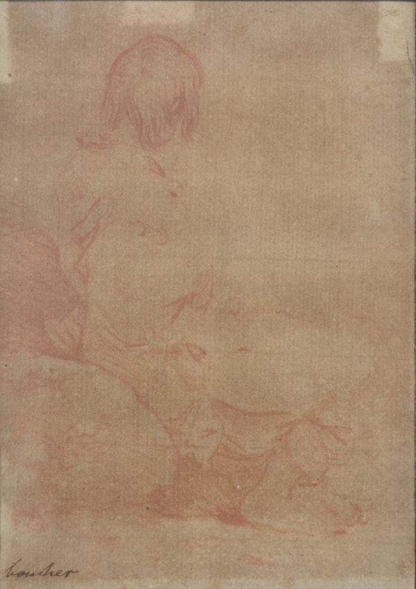 Fran&#231;ois Boucher - Studio di giovane seduto di tre quarti