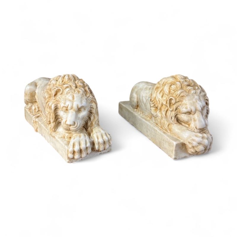 Coppia di leoni dormienti