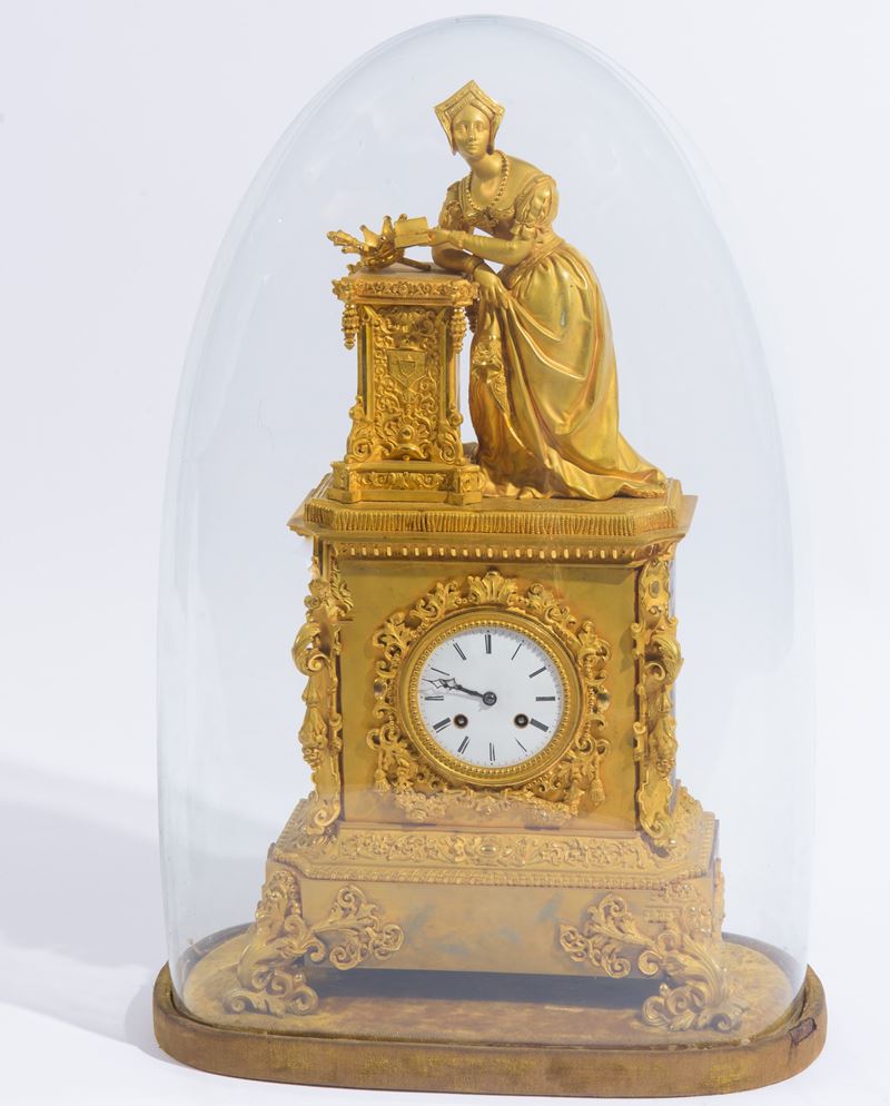 Orologio in bronzo dorato, periodo Luigi Filippo, XIX secolo
