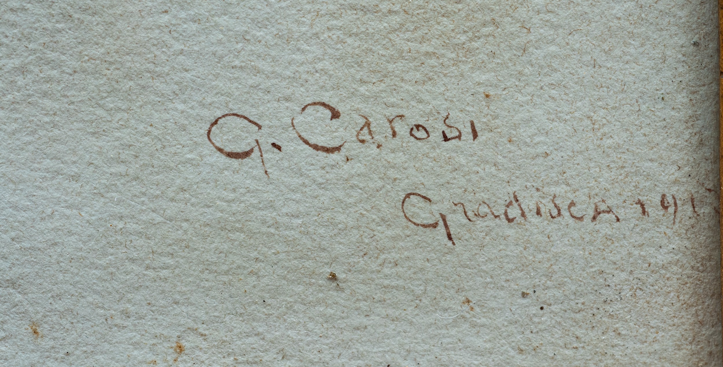 Giuseppe Carosi - Ritratto maschile, acquarello su carta (1917)