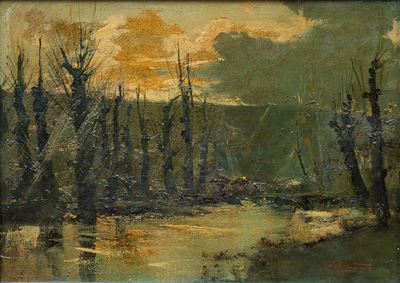 Paesaggio lagunare, olio su tela
