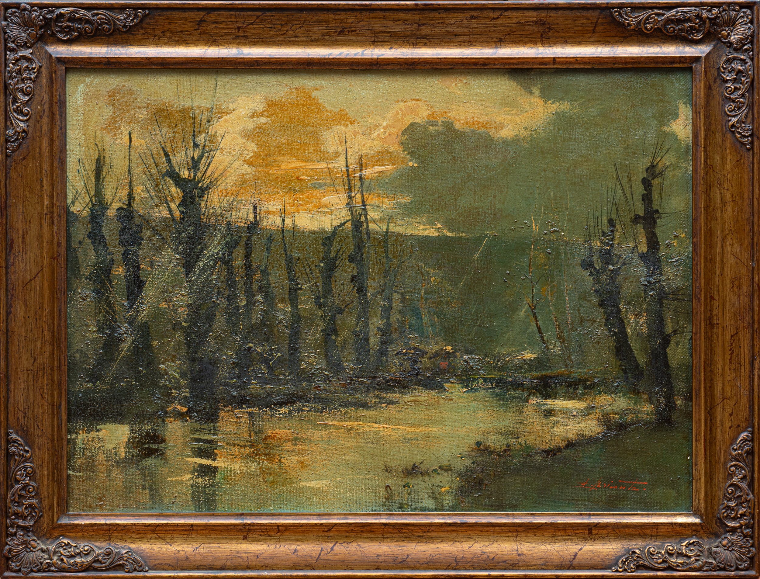 Ezelino Briante - Paesaggio lagunare, olio su tela