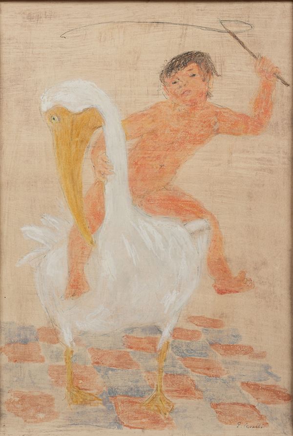 Emanuele Cavalli - Fanciullo e pellicano