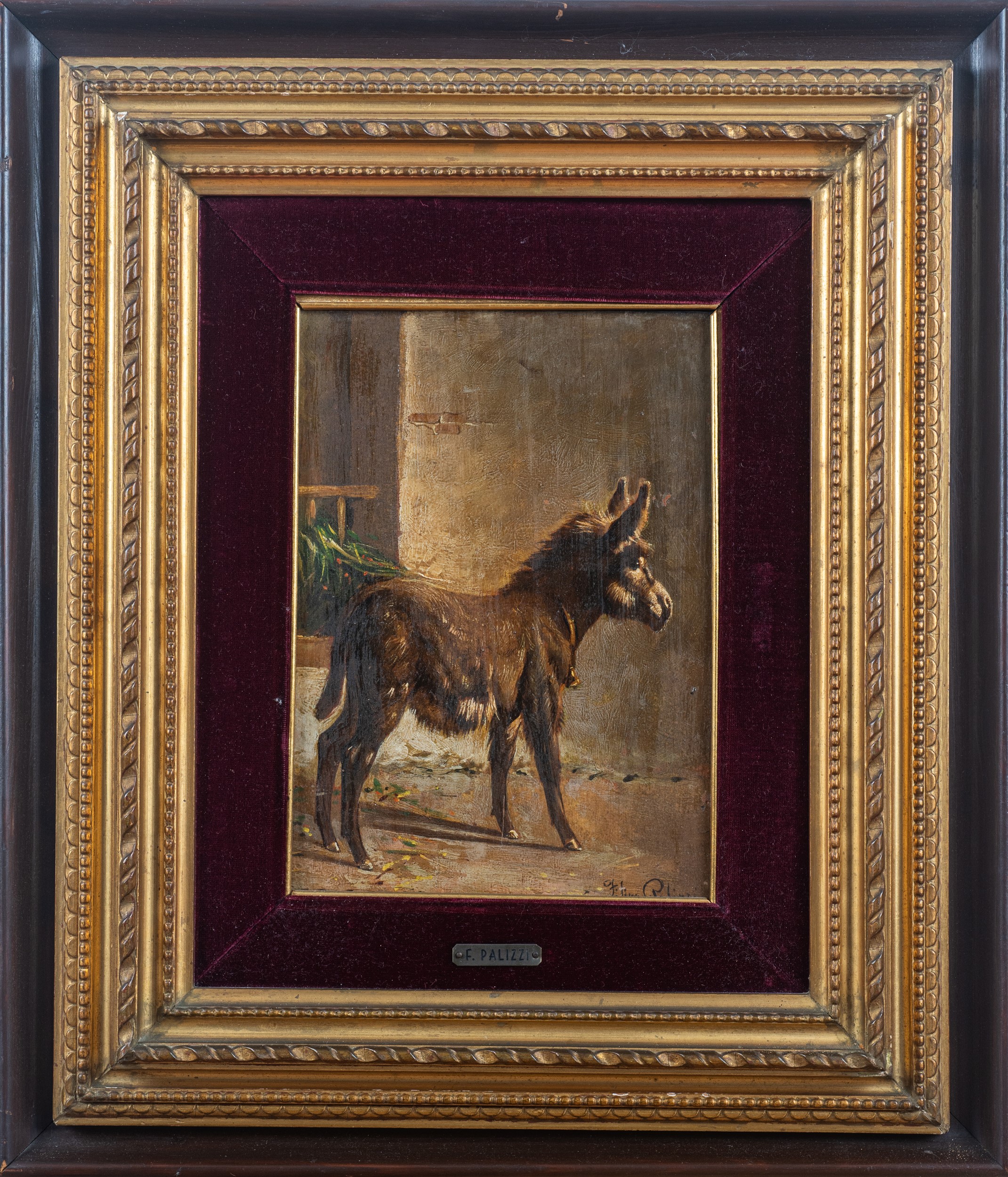 Filippo Palizzi - Asinello, olio su tavoletta