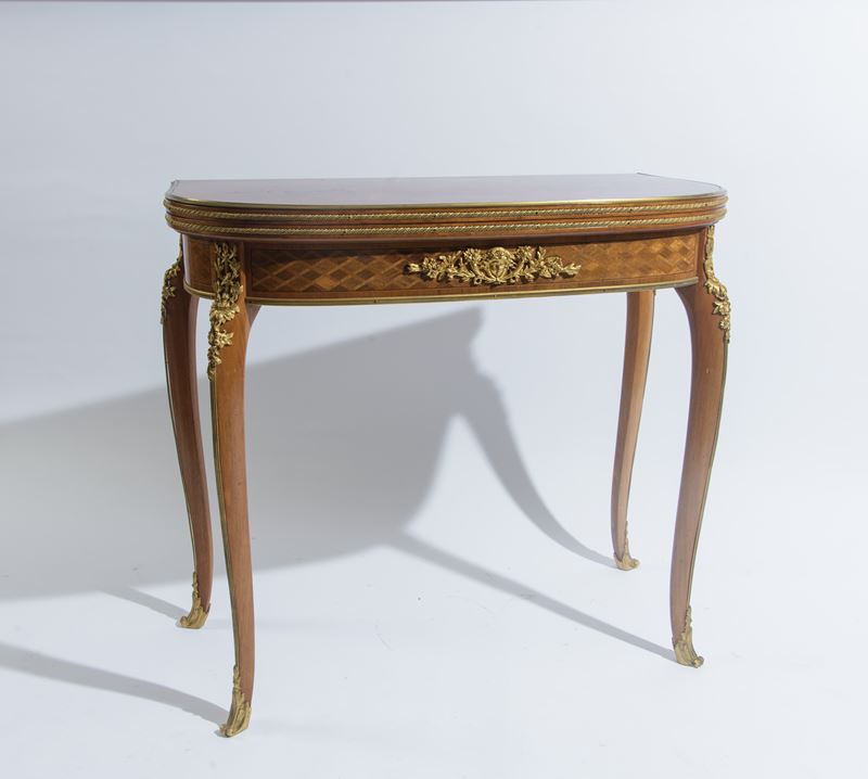 Tavolo da gioco, legno di ebano rosa e ebano viola, Napoleone III