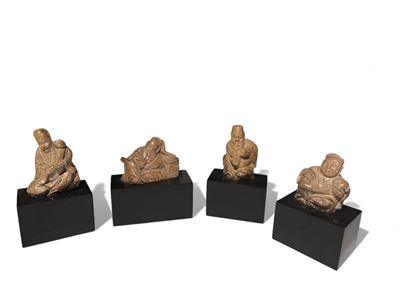 Cina, Gruppo di quattro piccole sculture in pietra dura (inizio XX secolo)