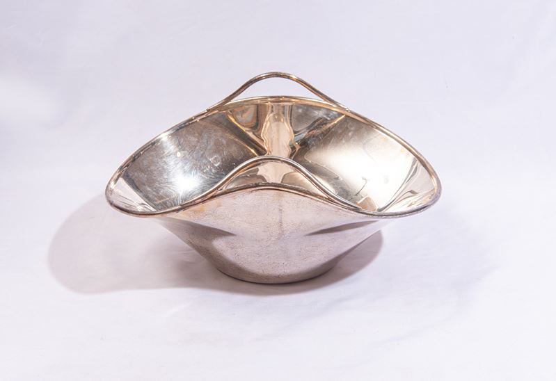 Cesto in metallo argentato