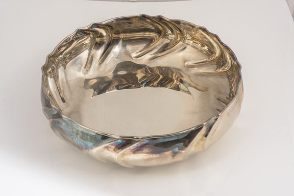 Centrotavola in metallo argentato