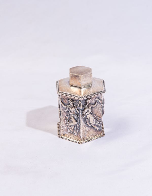 Scatola porta thè in argento