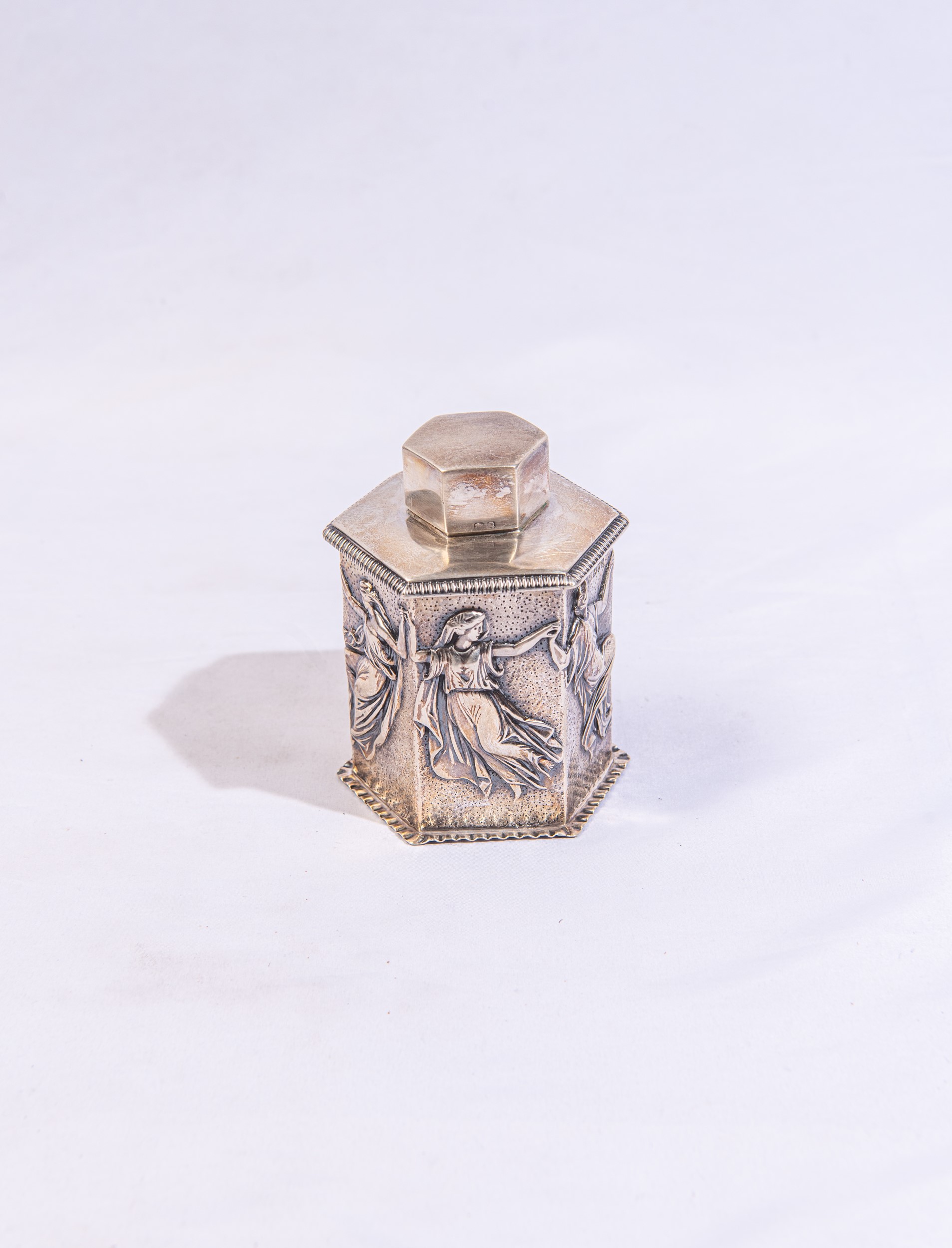 Scatola porta thè in argento