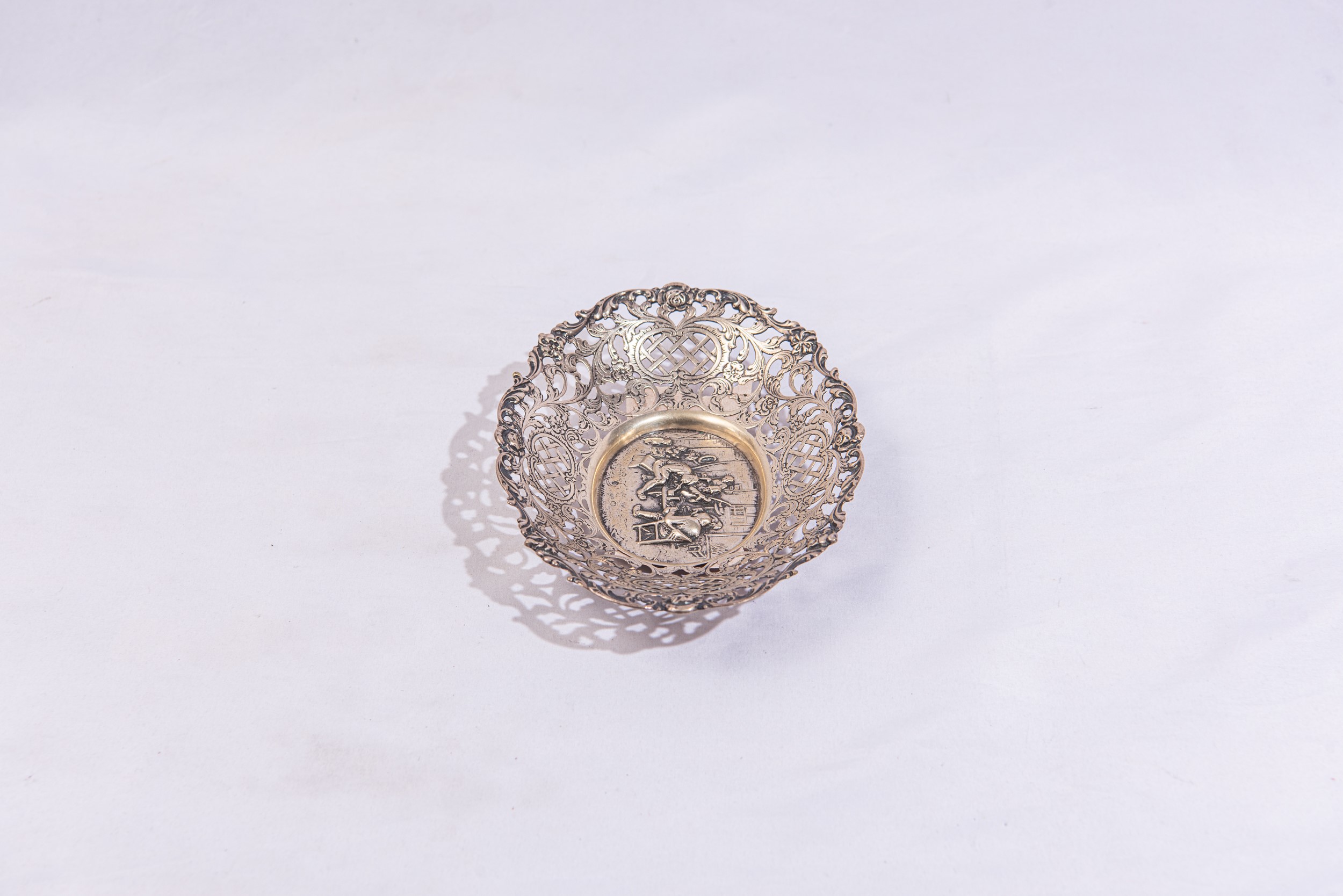 Cestino in argento, gr 120