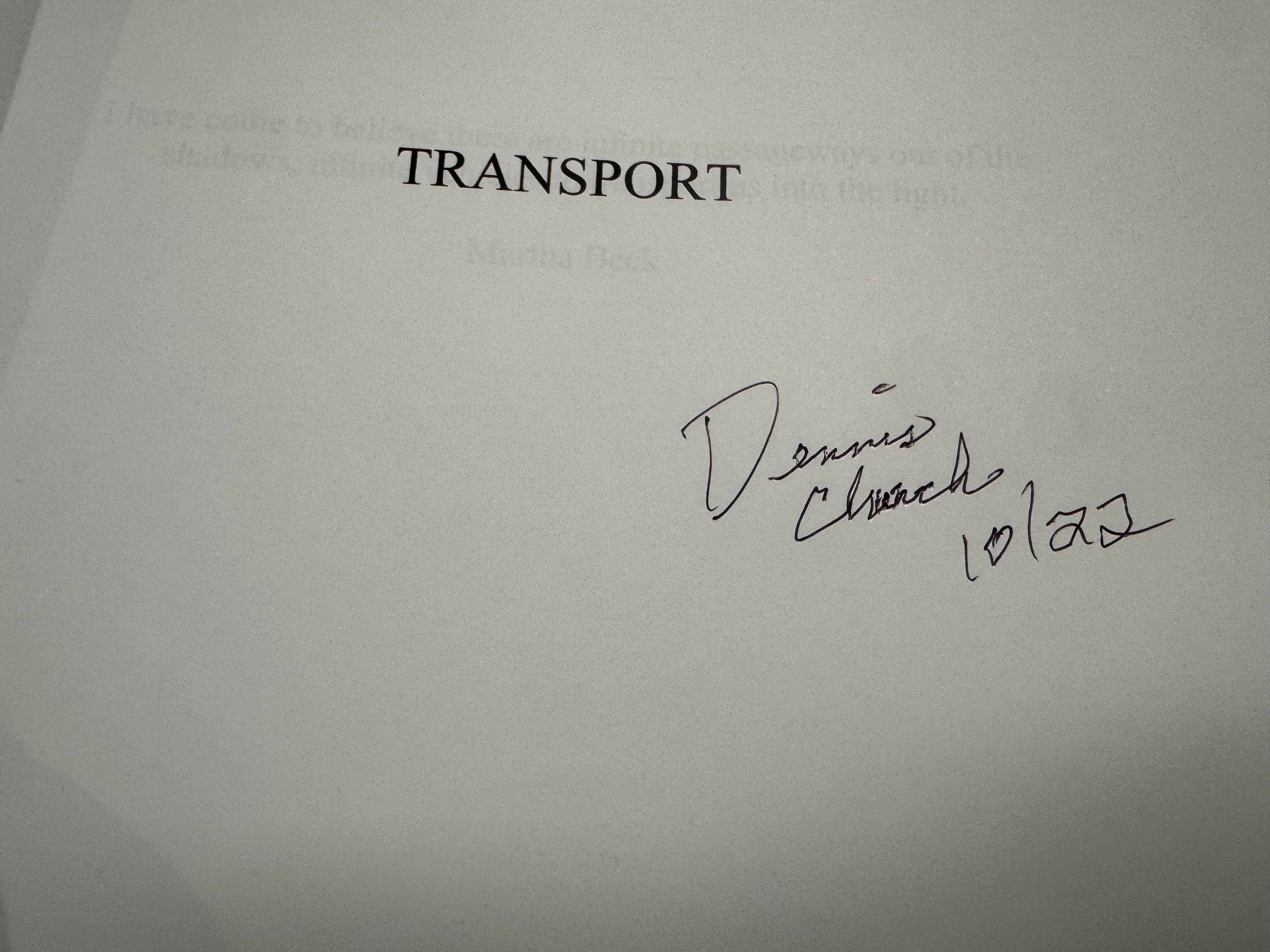 “Transport”- Libro Autografato Limited Edition