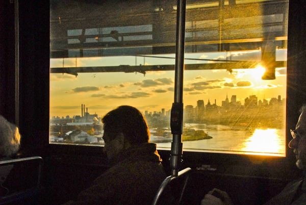 Dennis  Church - Manhattan Skyline from Bus