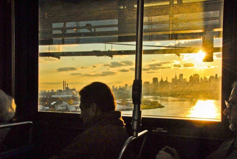Manhattan Skyline from Bus