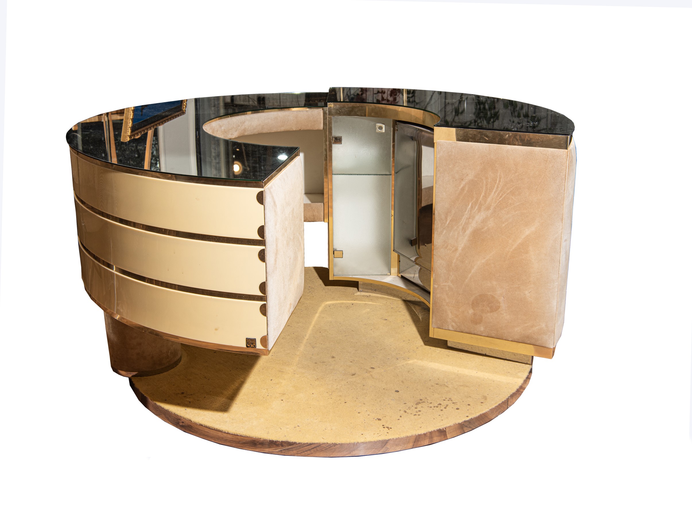 Willy Rizzo - Mobile Bar con sgabello in plexiglass e alluminio