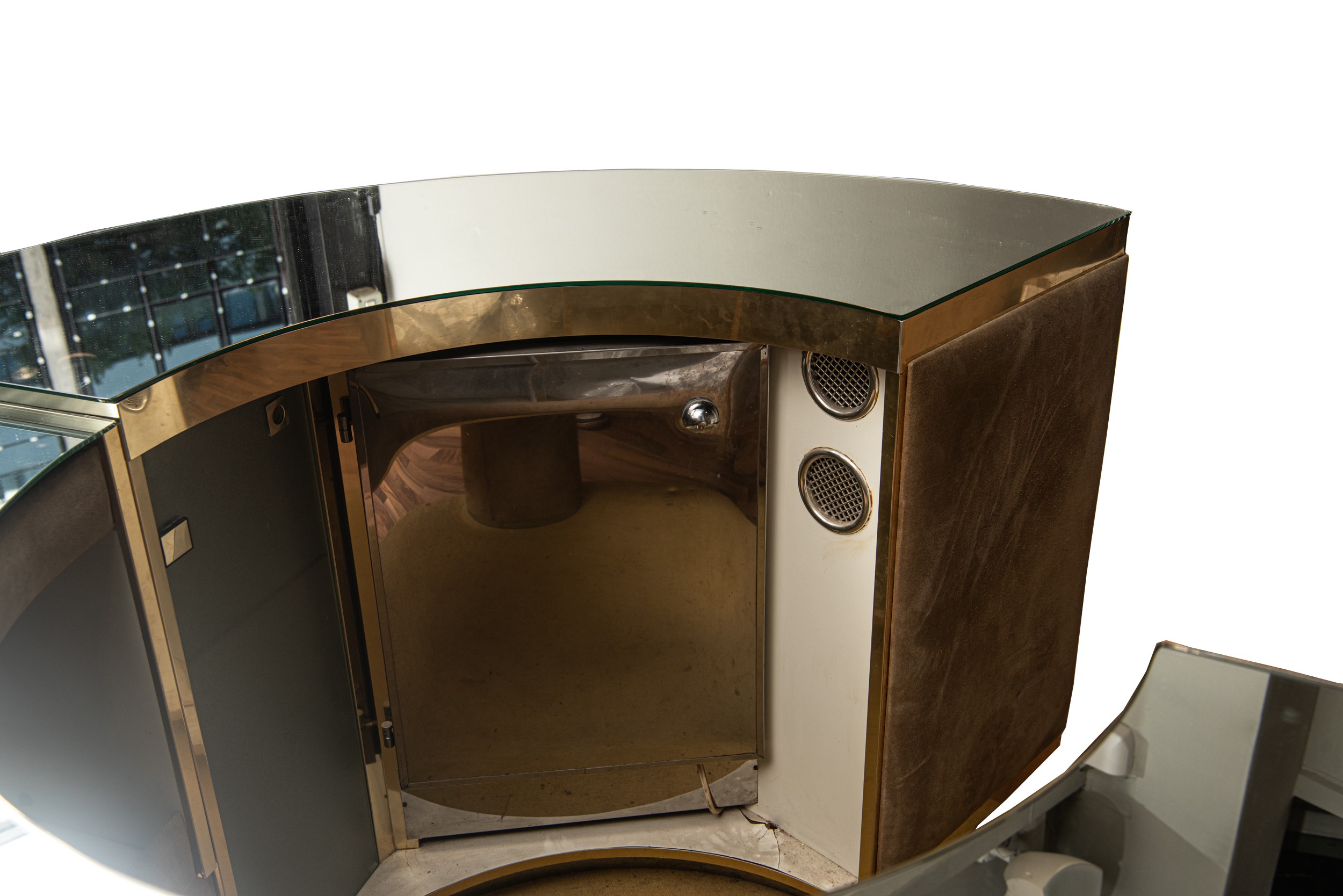 Willy Rizzo - Mobile Bar con sgabello in plexiglass e alluminio